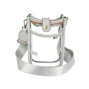 156. Women's Clear Concert Crossbody Bag w/ Silver Guitar Strap NWT